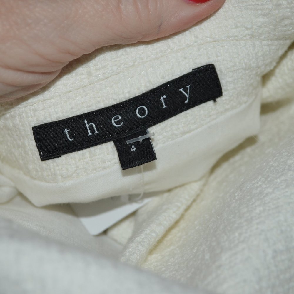 Sz 4 Theory White Texturedsingle Button Jacket Bl… - image 6